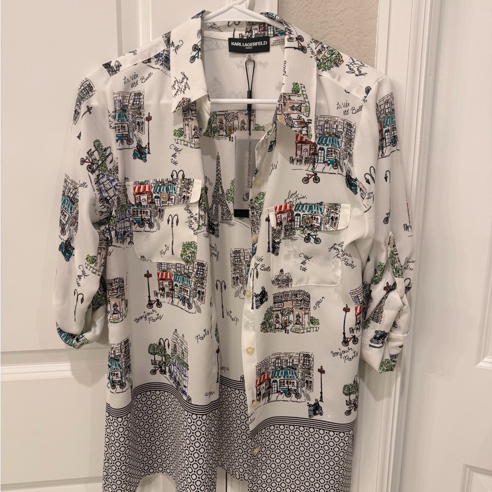 Karl Lagerfeld City Print White Shirt